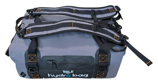 Hulk Hydro Bag 60L Grey Waterproof Duffel with Shoulder Straps