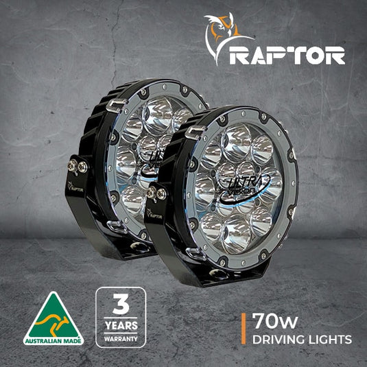 Ultra Vision Raptor 70 LED 7″ Driving Light (Pair) 70w