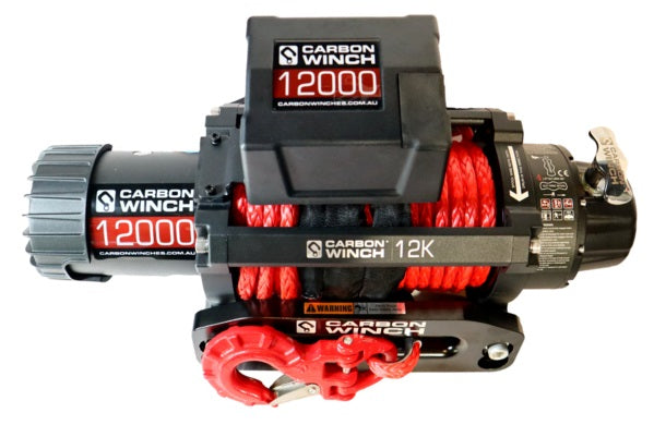 Load image into Gallery viewer, Carbon 12K 12000lb Electric Winch With Synthetic Rope and Hook VER.2
