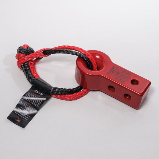Saber Offroad 7075 Soft Shackle Only Aluminium Recovery Hitch & 9K Soft Shackle Red