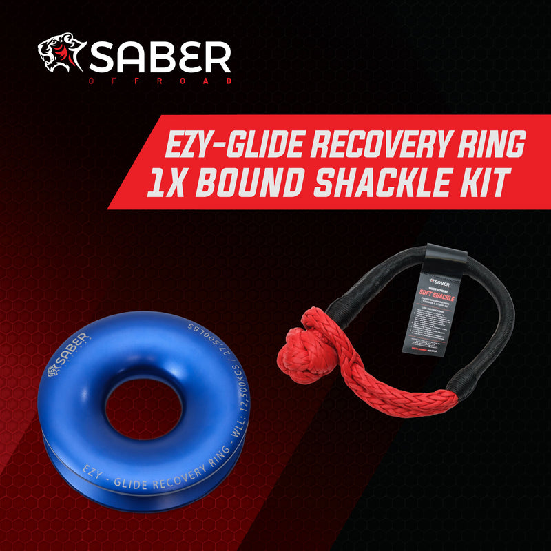 Load image into Gallery viewer, Saber Offroad Ezy-Glide Recovery Ring New + 20K Bound Soft Shackle Kit

