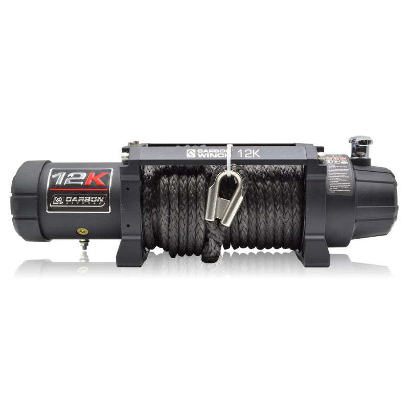 Load image into Gallery viewer, Carbon 12K 12000lb Electric Winch With Black Rope V3
