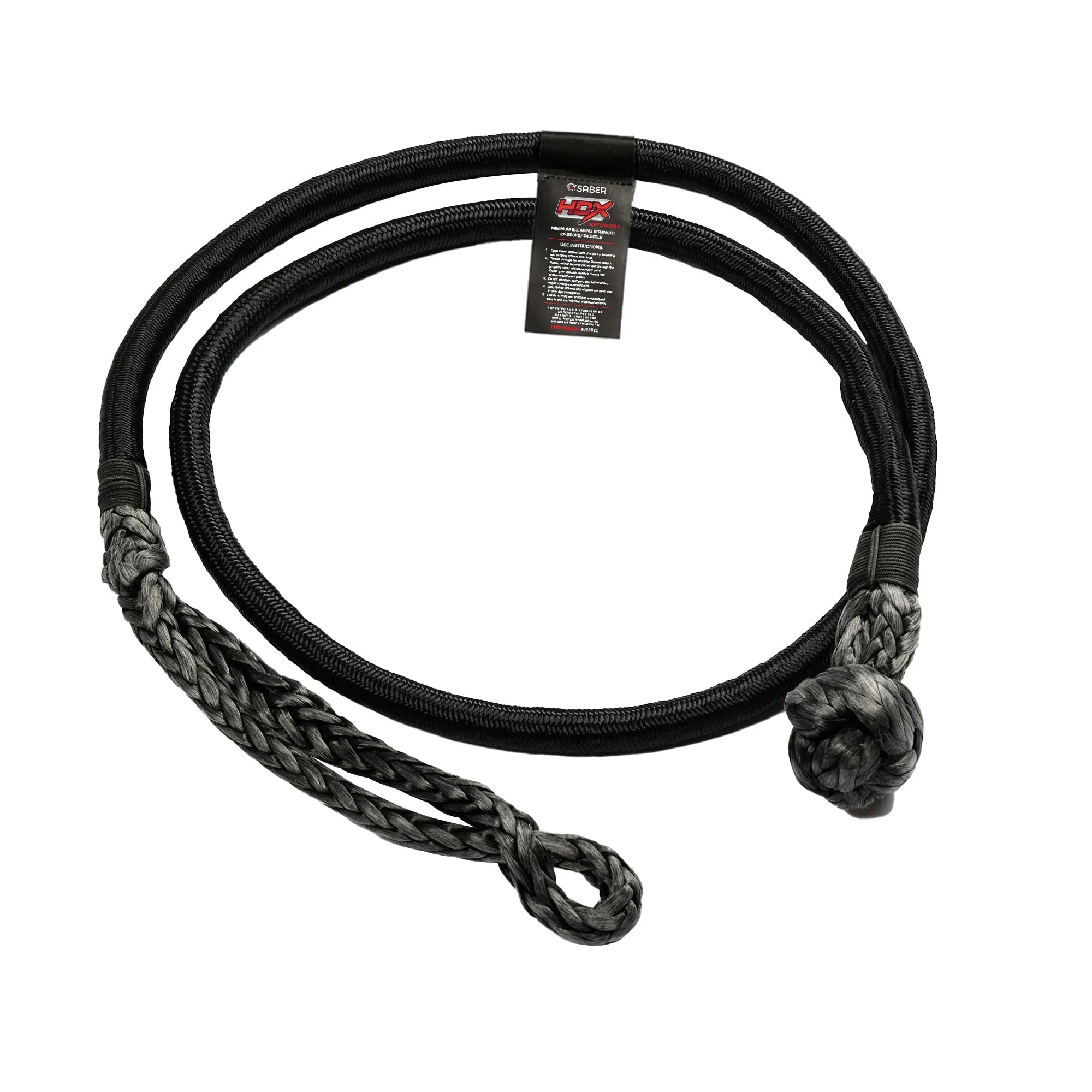Saber Offroad 24,500KG Long HDX Soft Shackle with Technora Binding ...