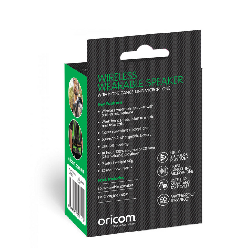 Load image into Gallery viewer, Oricom WBS01 Wireless Wearable Speaker
