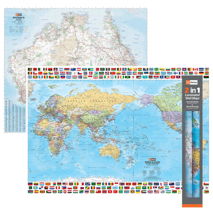 Hema 2 in 1 Twin Pack Australia and World Maps