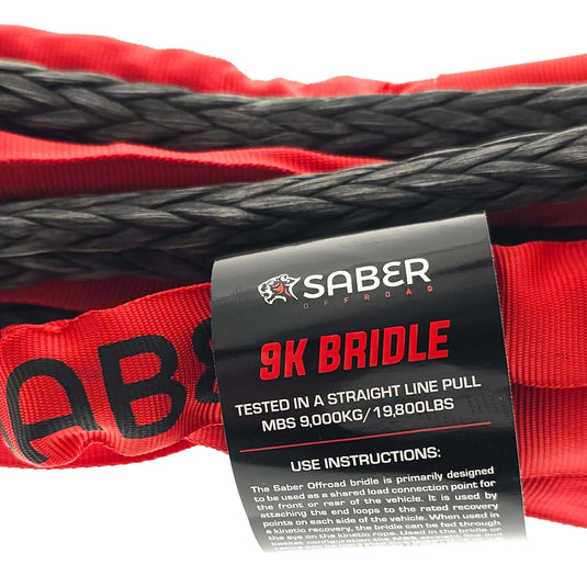 Saber Offroad 5m 9,000kg - 10mm SaberPro Bridle & 2 x 15,000kg Soft Shackle Kit