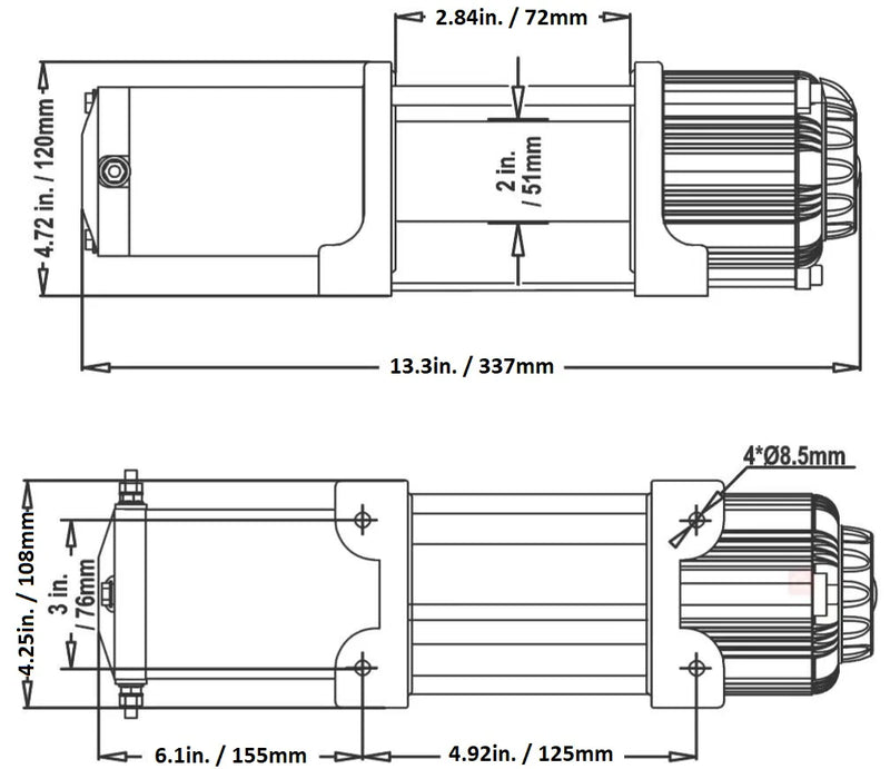 Load image into Gallery viewer, Carbon 3.0k 3000lb ATV/Trailer Winch V2
