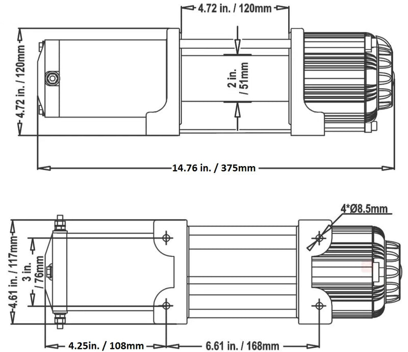 Load image into Gallery viewer, Carbon 4.5k 4500lb ATV/Trailer Winch
