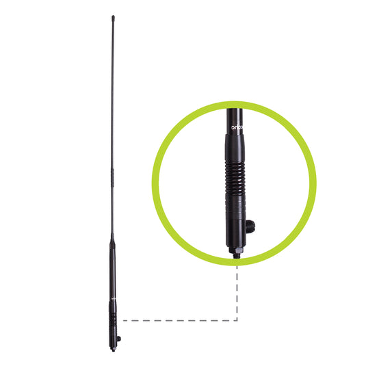 Oricom ANU250 UHF CB 6.5 dBi Antenna with Elevated Feed and Flexible Whip