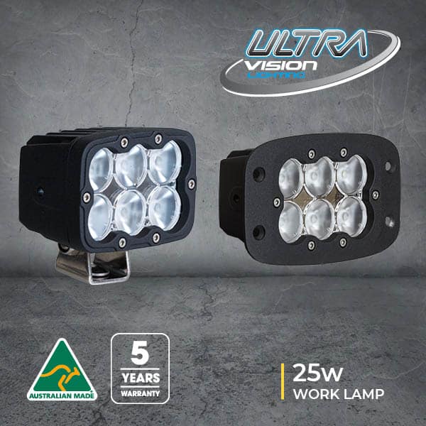 Ultra Vision ATOM 25W LED Flush Mount Work Lamp 5700k – Stage1Customs