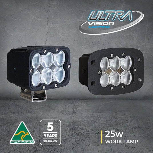 Ultra Vision ATOM 25W LED Flush Mount Work Lamp 5700k