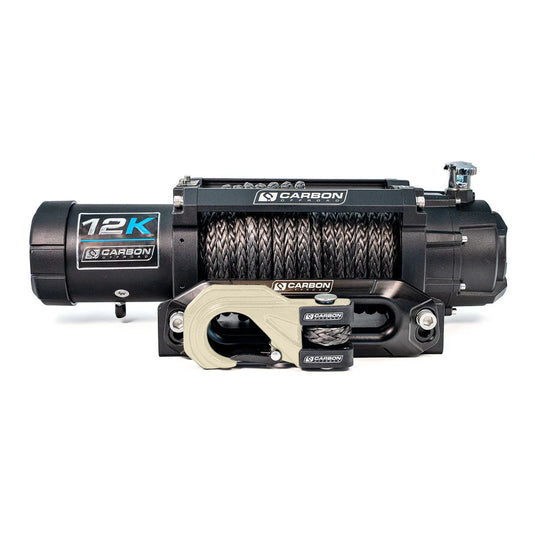 Carbon 12K V3X IP68 waterproof 4WD recovery winch with 6HP series wound motor and triple planetary gearbox