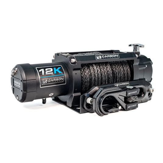 Lightweight 19.7kg Carbon 12K V3X 12000lb winch — Australia's lightest electric recovery winch for dual cab utes and SUVs