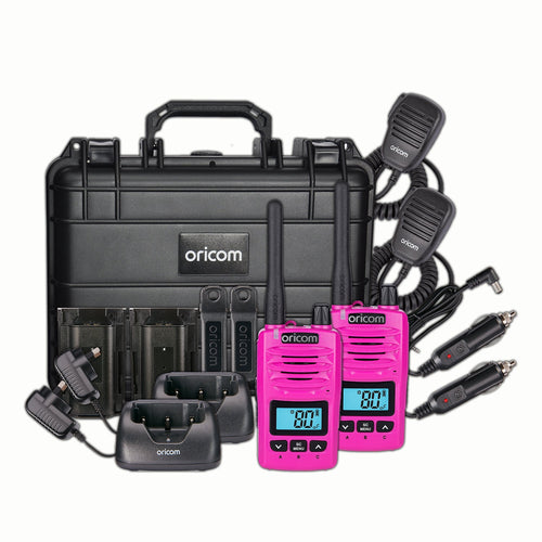 Oricom Pink DTXTP600 5 Watt IP67 Waterproof Handheld UHF CB Radio Trade Pack