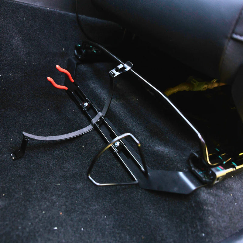 Load image into Gallery viewer, Scrub King matte black fire extinguisher bracket mounted on GWM Cannon passenger seat rail
