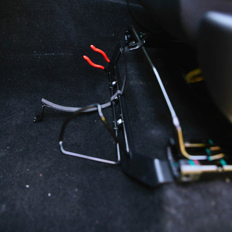 Load image into Gallery viewer, Scrub King matte black fire extinguisher bracket mounted on GWM Cannon passenger seat rail
