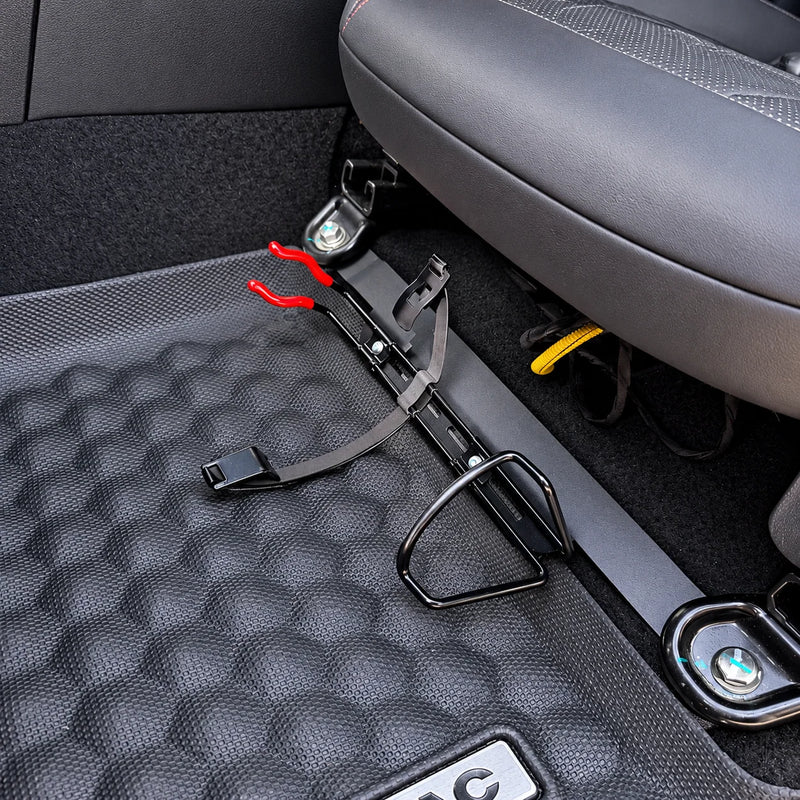 Load image into Gallery viewer, JAC T9 stainless steel fire extinguisher bracket fitted inside cabin
