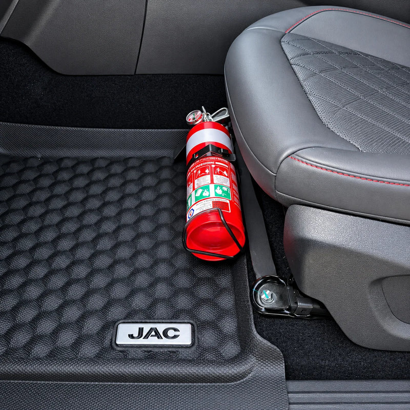 Load image into Gallery viewer, JAC T9 fire extinguisher bracket holding a 1kg extinguisher

