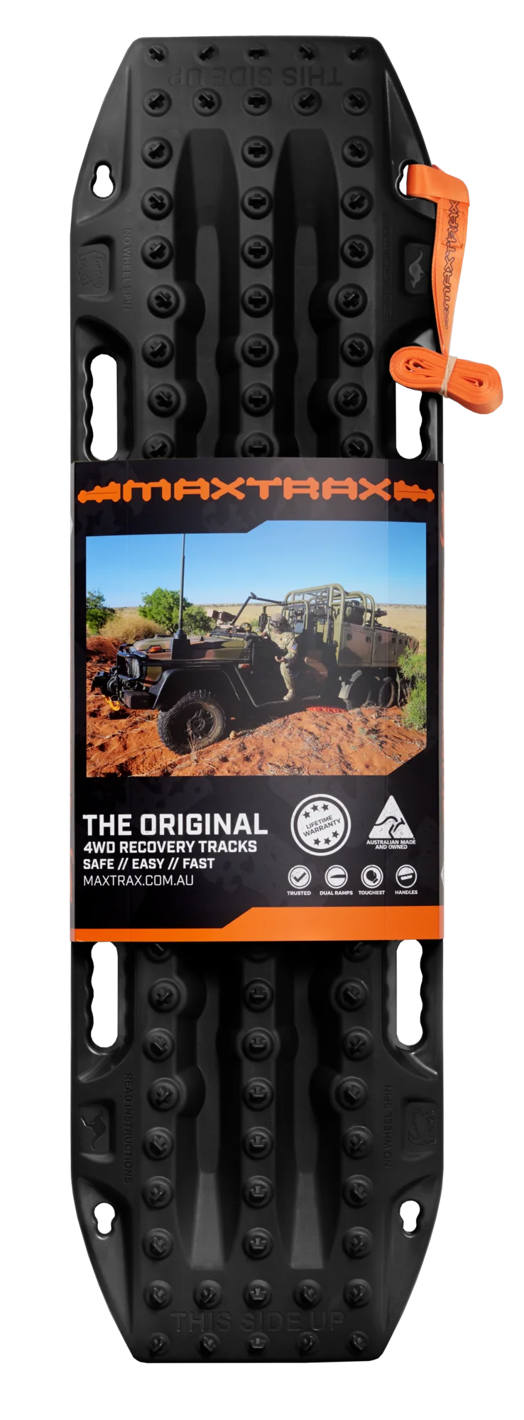 Load image into Gallery viewer, MAXTRAX MKII Black recovery boards in use under 4WD tyre in mud
