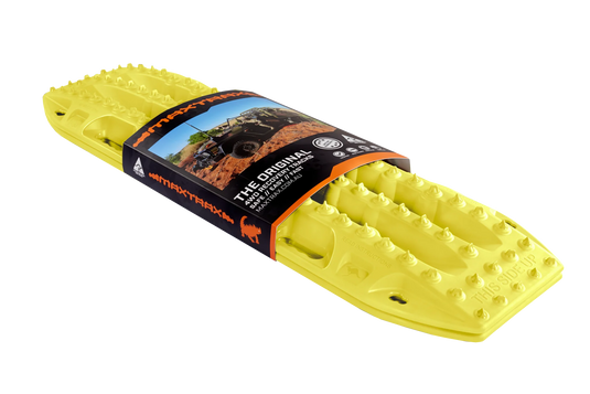 MAXTRAX MKII Blaze Yellow boards stacked showing compact 85mm profile