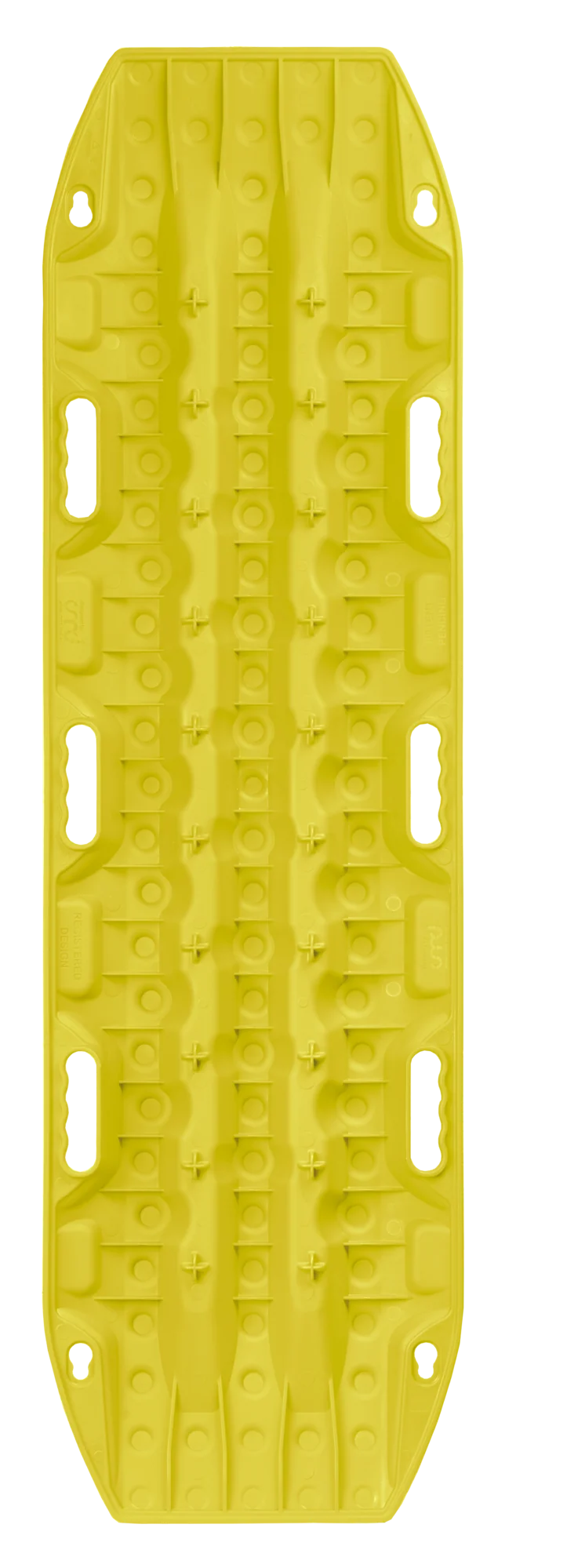 Load image into Gallery viewer, MAXTRAX MKII Blaze Yellow recovery board showing cleat pattern and handle
