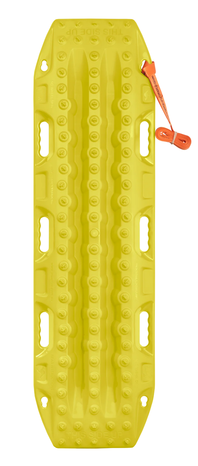 Load image into Gallery viewer, MAXTRAX MKII Blaze Yellow recovery track keyhole mounting point close-up
