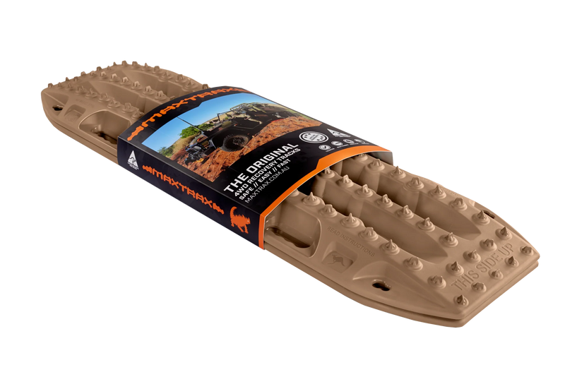 Load image into Gallery viewer, MAXTRAX MKII Desert Tan recovery track keyhole mounting point close-up
