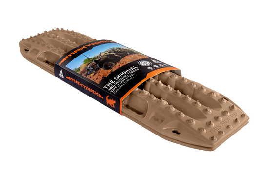 MAXTRAX MKII Desert Tan recovery track keyhole mounting point close-up