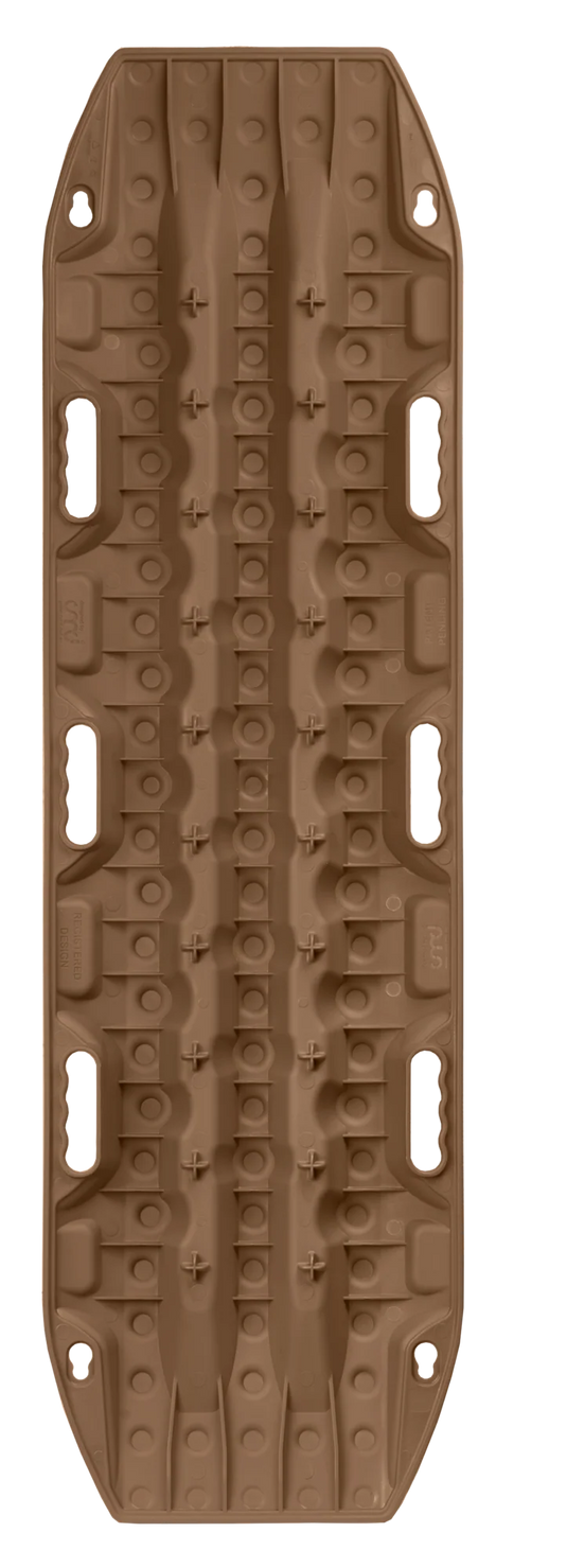 MAXTRAX MKII Desert Tan boards stacked showing compact 85mm profile