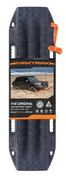 Load image into Gallery viewer, MAXTRAX MKII Gunmetal Grey recovery board showing cleat pattern and handle
