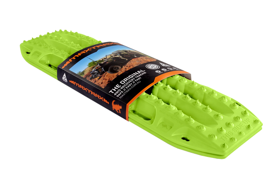 MAXTRAX MKII Lime Green recovery track keyhole mounting point close-up