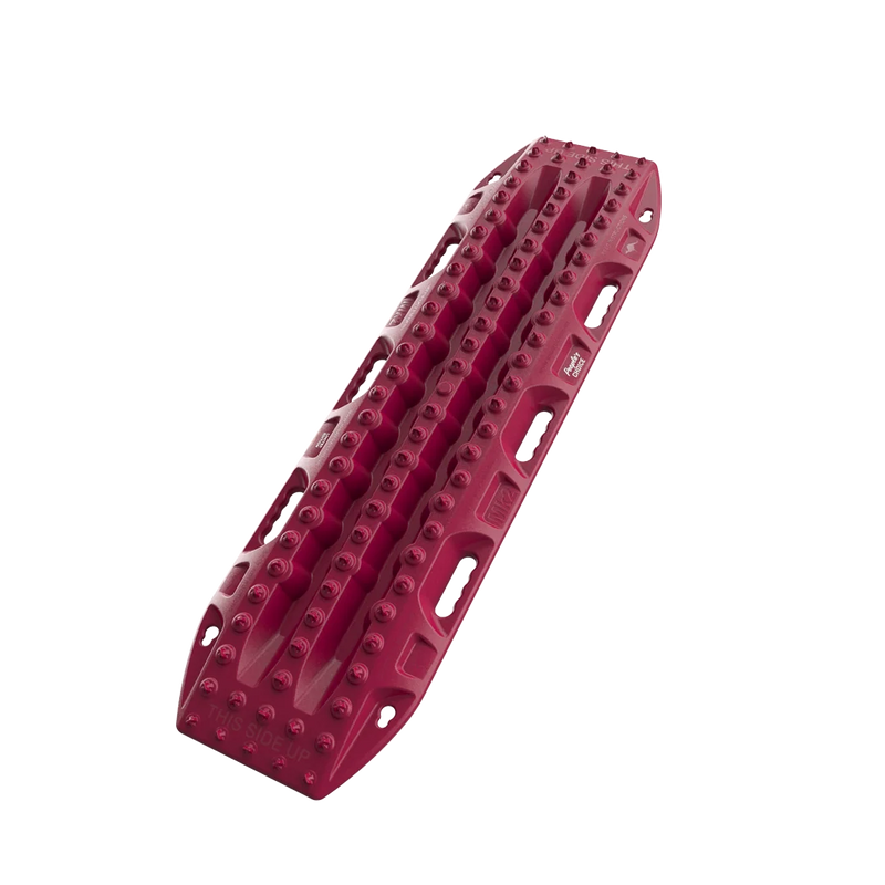 Load image into Gallery viewer, MAXTRAX MKII Maroon recovery track keyhole mounting point close-up
