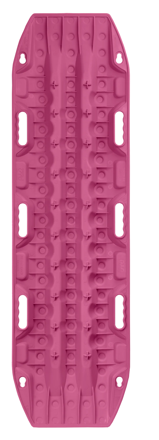 MAXTRAX MKII Pink recovery boards in use under 4WD tyre in sand