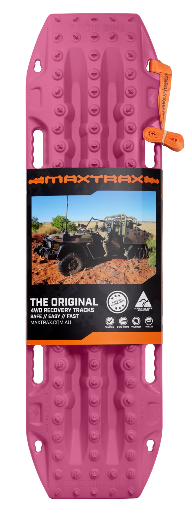 Load image into Gallery viewer, MAXTRAX MKII Pink recovery track keyhole mounting point close-up
