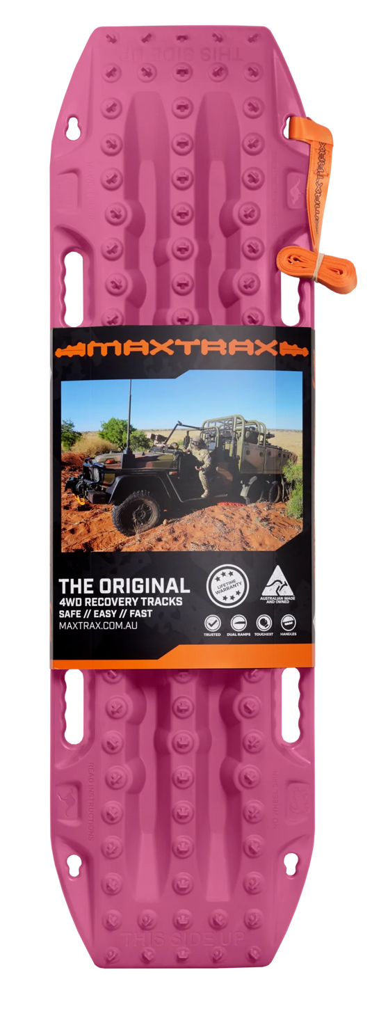 MAXTRAX MKII Pink recovery track keyhole mounting point close-up