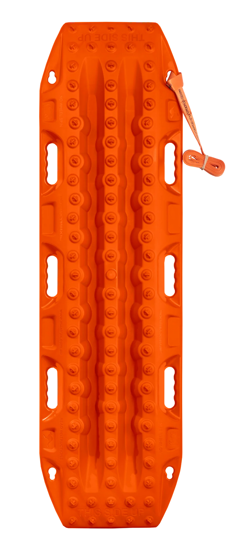 Load image into Gallery viewer, MAXTRAX MKII Signature Orange recovery board showing cleat pattern and handle
