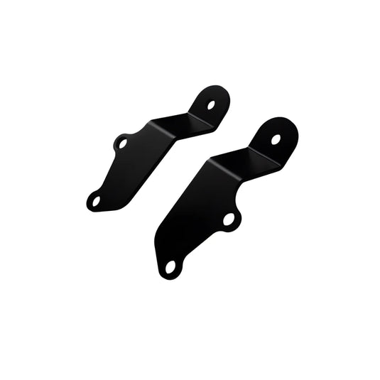 Scrub King ditch light mount fitted to passenger-side bonnet hinge on Toyota HiLux N80