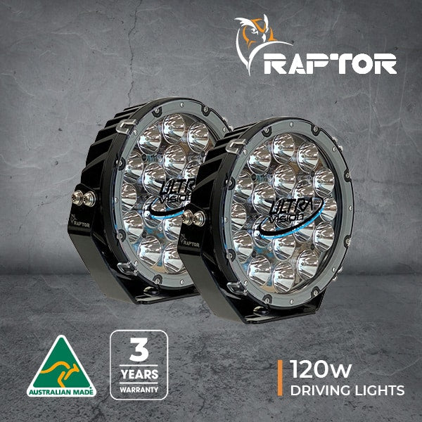 Load image into Gallery viewer, Ultra Vision Raptor 120 LED 9″ Driving Light (Pair)
