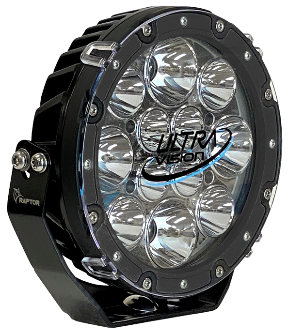 Ultra Vision Raptor 70 LED 7″ Driving Light Black Rim