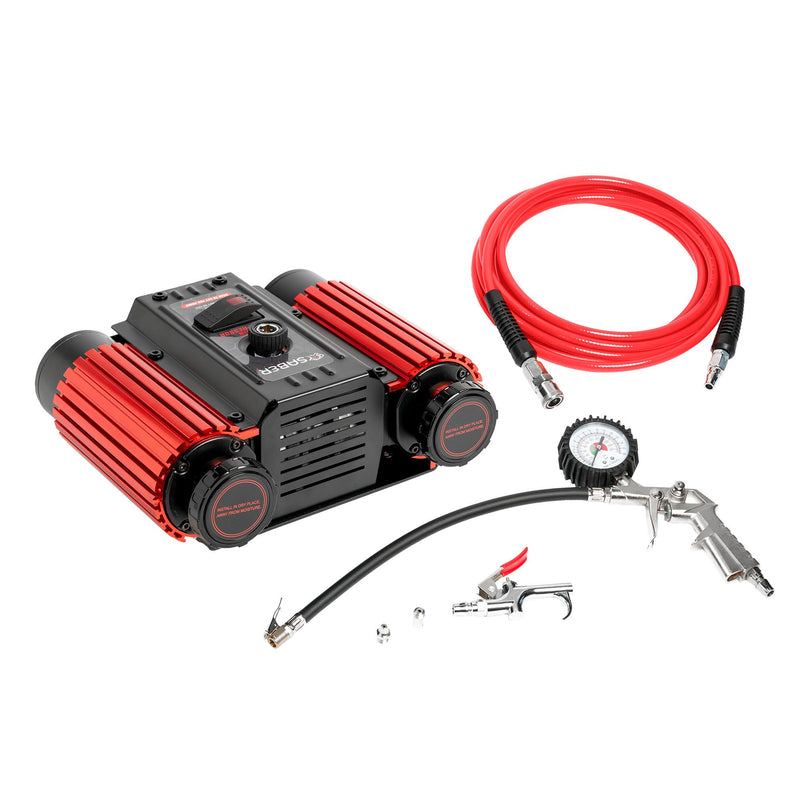 Load image into Gallery viewer, Saber Offroad 12v Twin Air Compressor &amp; Inflation Kit
