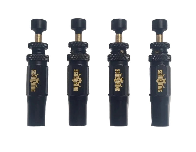 Load image into Gallery viewer, Scrub King Tyre Deflator attached to 4WD tyre valve – off-road air down tool
