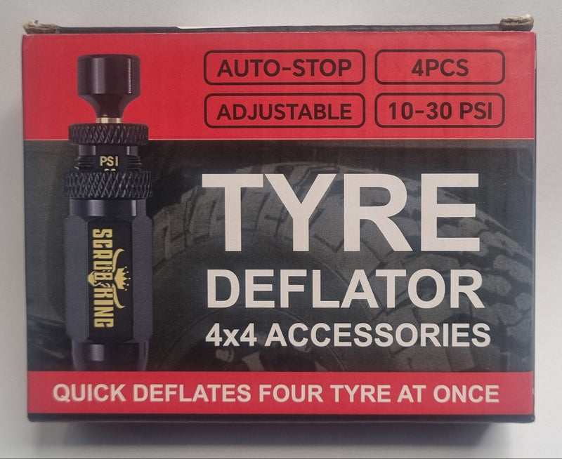 Load image into Gallery viewer, All four Scrub King tyre deflators deflating simultaneously on a 4WD
