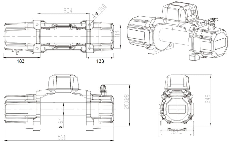 Load image into Gallery viewer, Carbon Offroad TANK 15000lb Winch 12V
