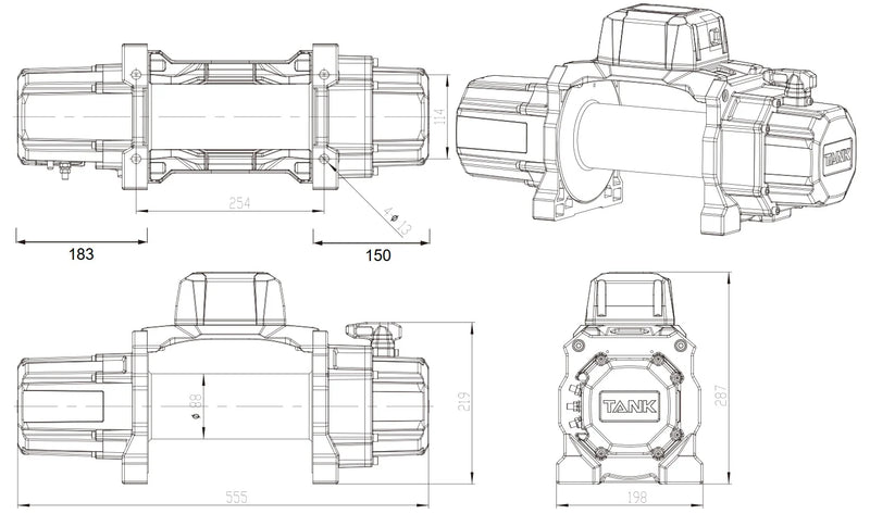 Load image into Gallery viewer, Carbon Offroad TANK 20000lb Winch 12V
