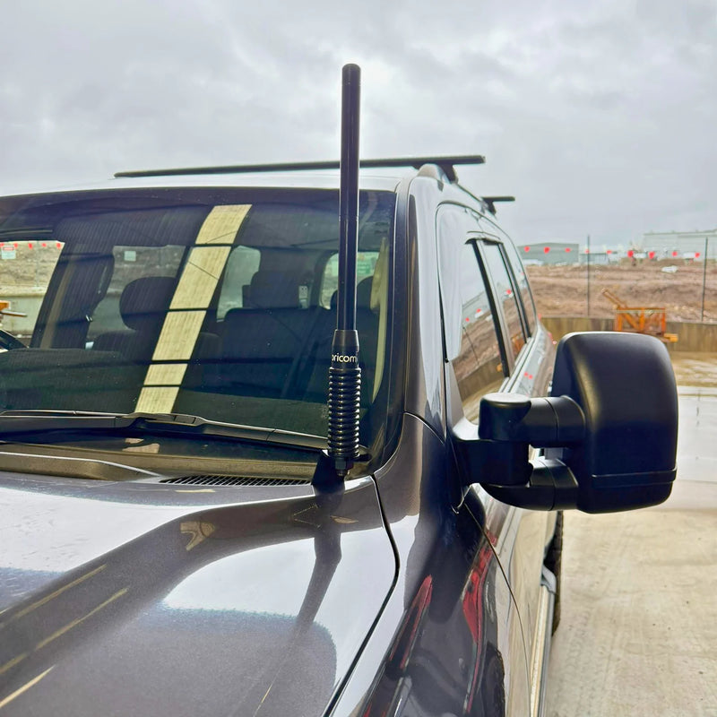 Load image into Gallery viewer, Toyota LandCruiser 200 Series UHF Antenna Mount Bracket – Bonnet Hinge Mount | Scrub King | 2007–2022
