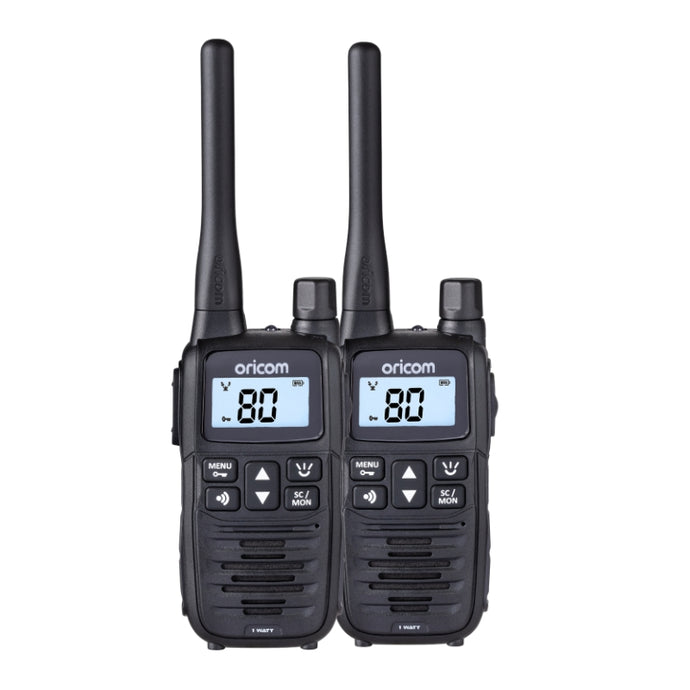 Oricom UHF1400 1 Watt Handheld UHF CB Radio Twin Pack