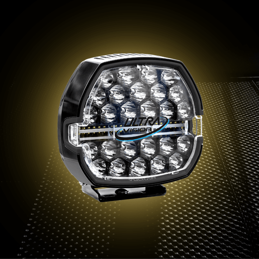 Ultravision Vulkan LED driving lights pair with adjustable beam, Australian made, IP68 waterproof