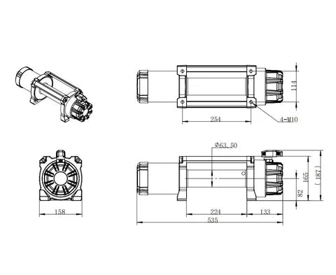 Load image into Gallery viewer, Carbon Scout Pro 10000lb Winch V3 size
