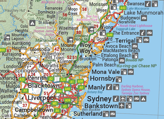 Hema New South Wales State Map Swansea