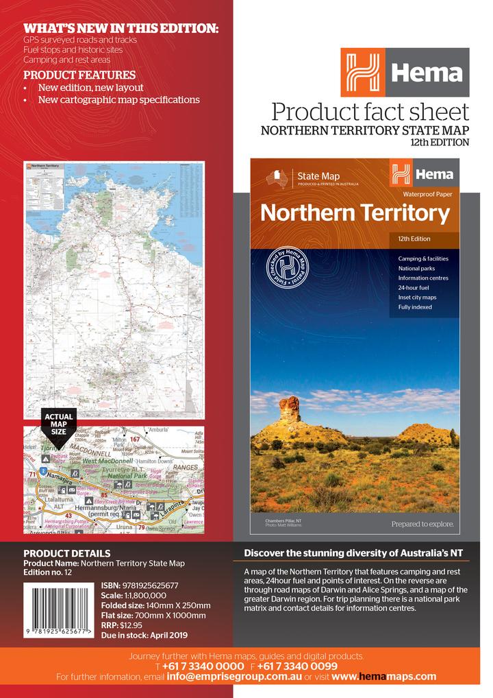 Load image into Gallery viewer, Hema Northern Territory State Map
